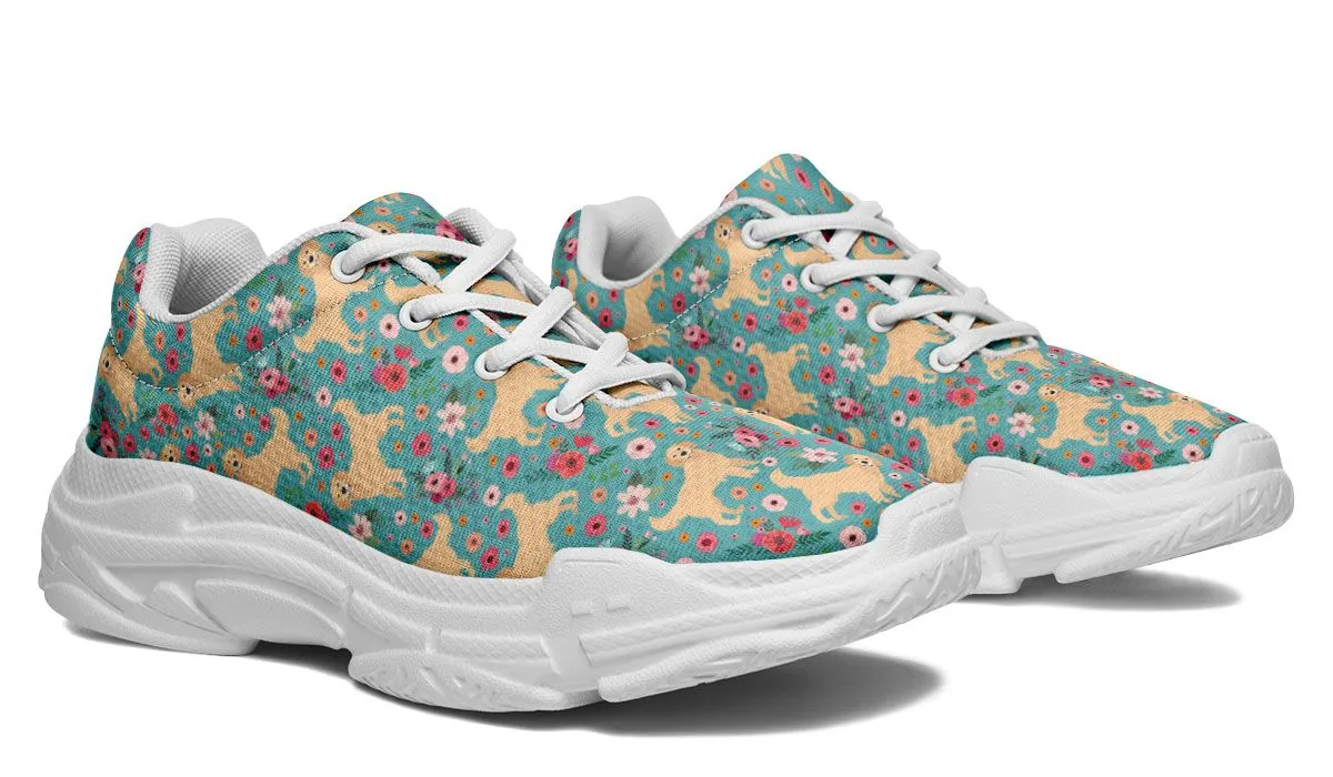 Golden Retriever Flower Chunky Sneakers