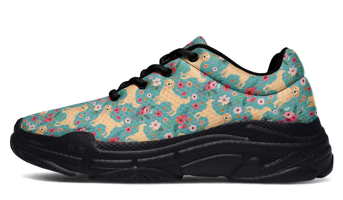 Golden Retriever Flower Chunky Sneakers