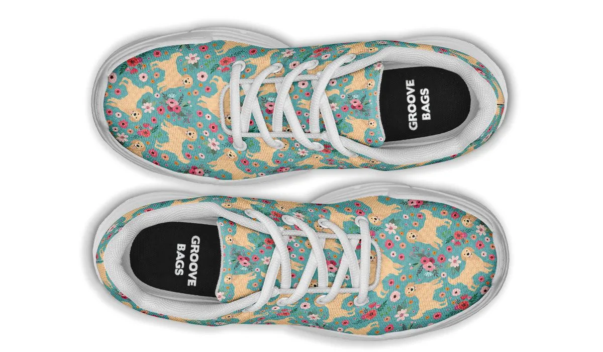 Golden Retriever Flower Chunky Sneakers