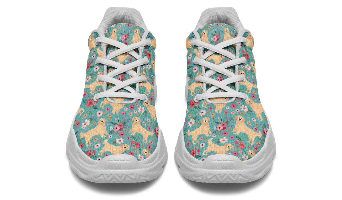 Golden Retriever Flower Chunky Sneakers