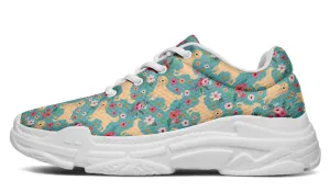 Golden Retriever Flower Chunky Sneakers