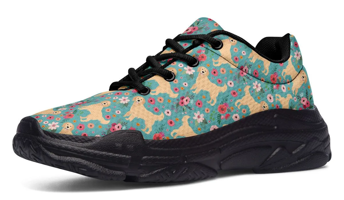 Golden Retriever Flower Chunky Sneakers