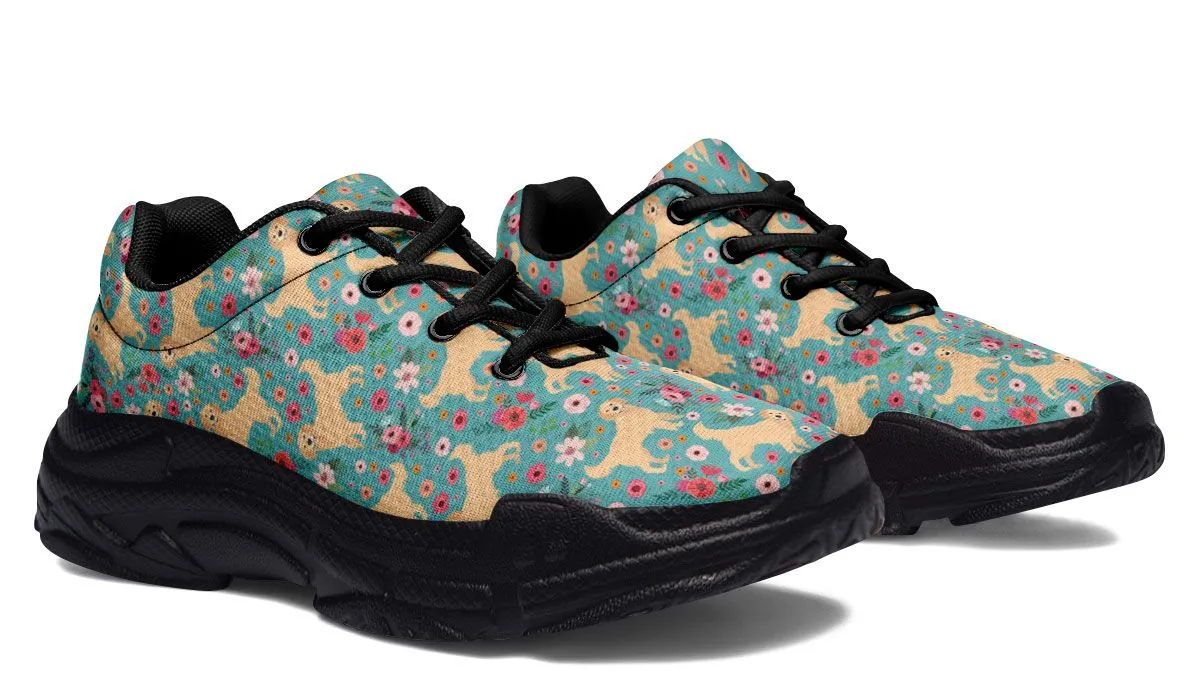 Golden Retriever Flower Chunky Sneakers