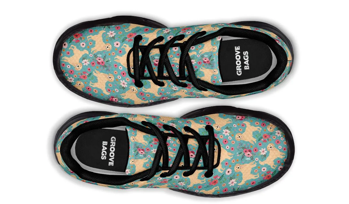 Golden Retriever Flower Chunky Sneakers
