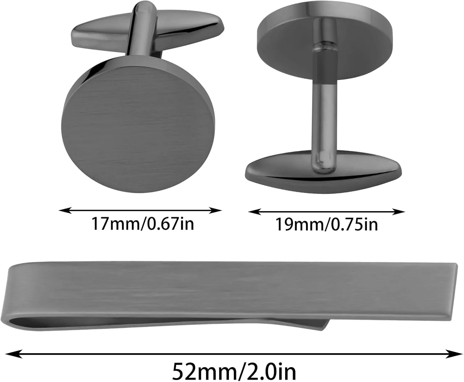 GWD Cufflinks and Tie Clip Set for Men Personalized Cuff Links Business Wedding Father's Day Gift