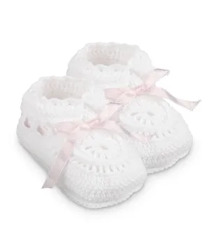 Hand Crochet Ribbon Bootie