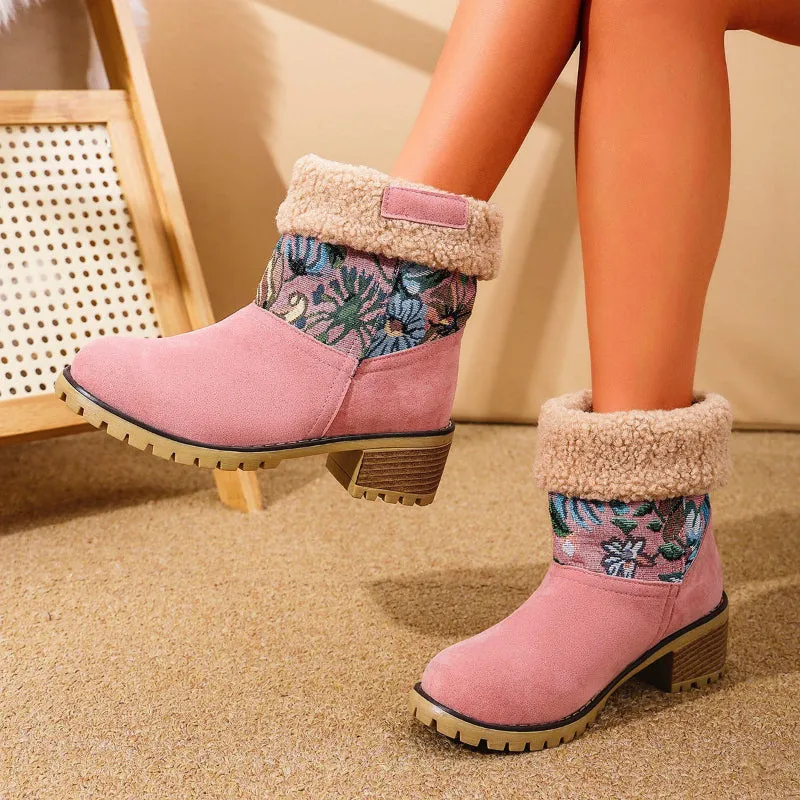 High-Top Suede Boots for Women