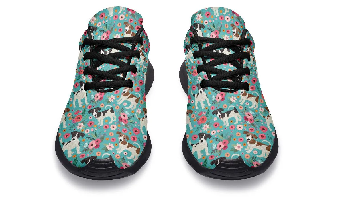 Jack Russell Flower Athletic Sneakers