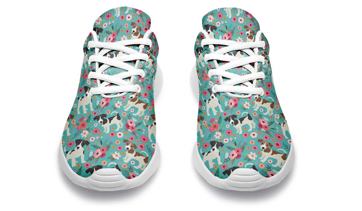 Jack Russell Flower Athletic Sneakers