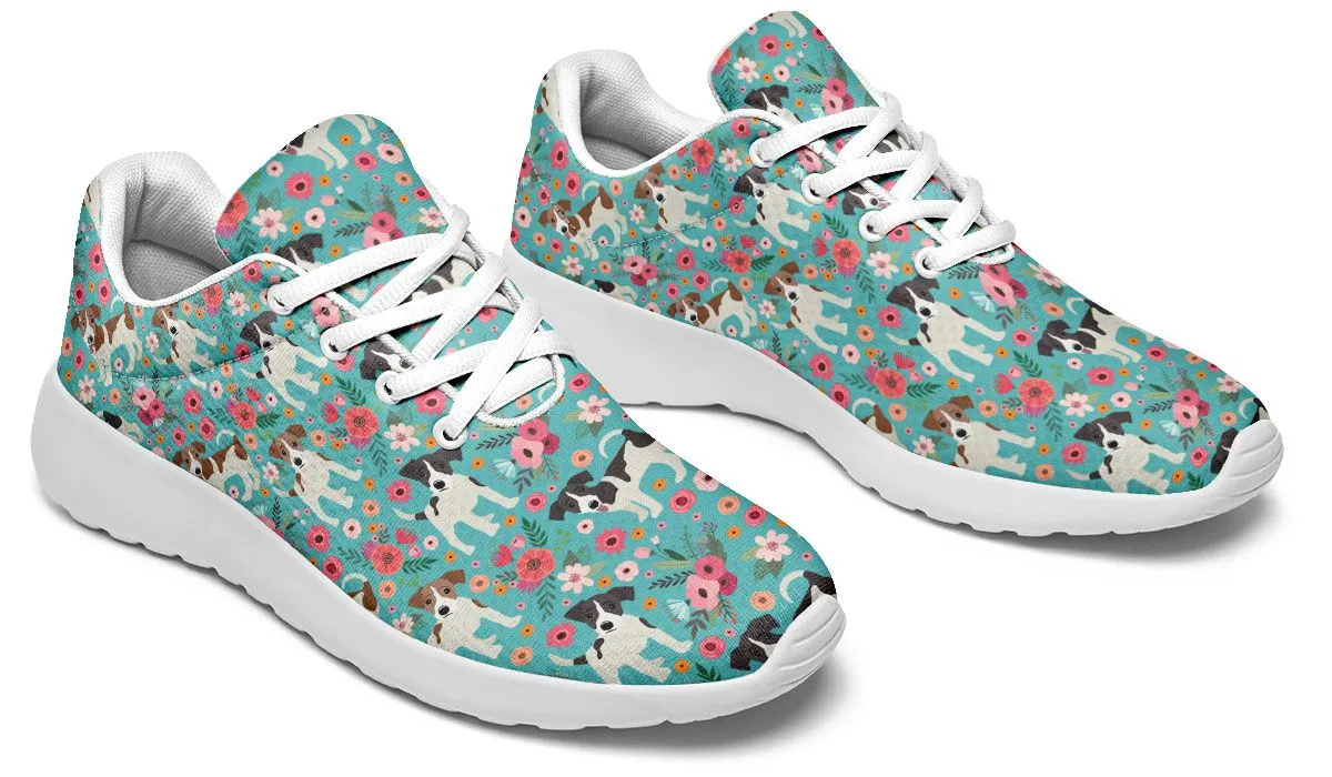 Jack Russell Flower Athletic Sneakers