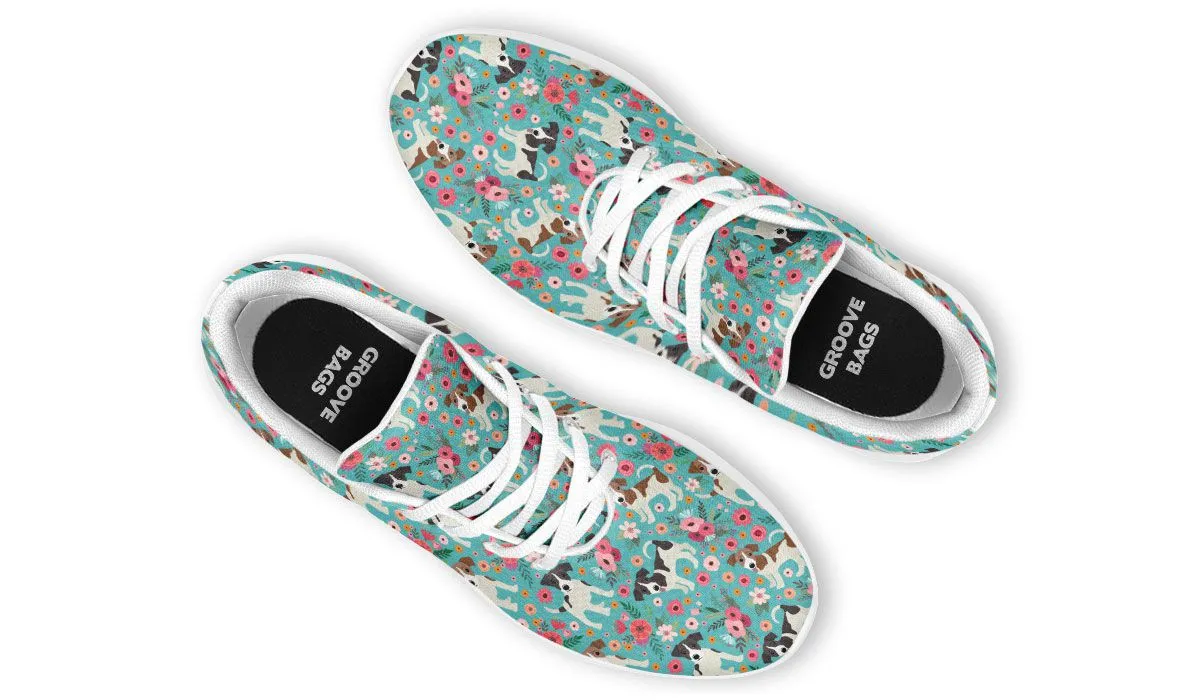 Jack Russell Flower Athletic Sneakers