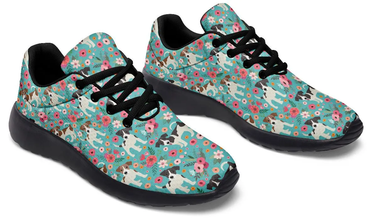 Jack Russell Flower Athletic Sneakers