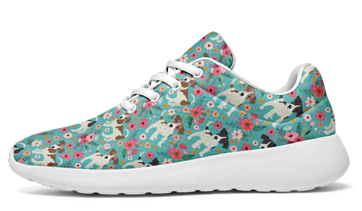 Jack Russell Flower Athletic Sneakers