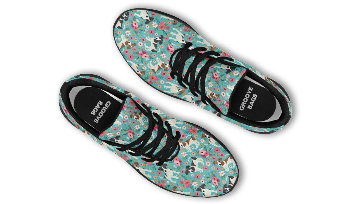 Jack Russell Flower Athletic Sneakers