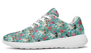 Jack Russell Flower Athletic Sneakers