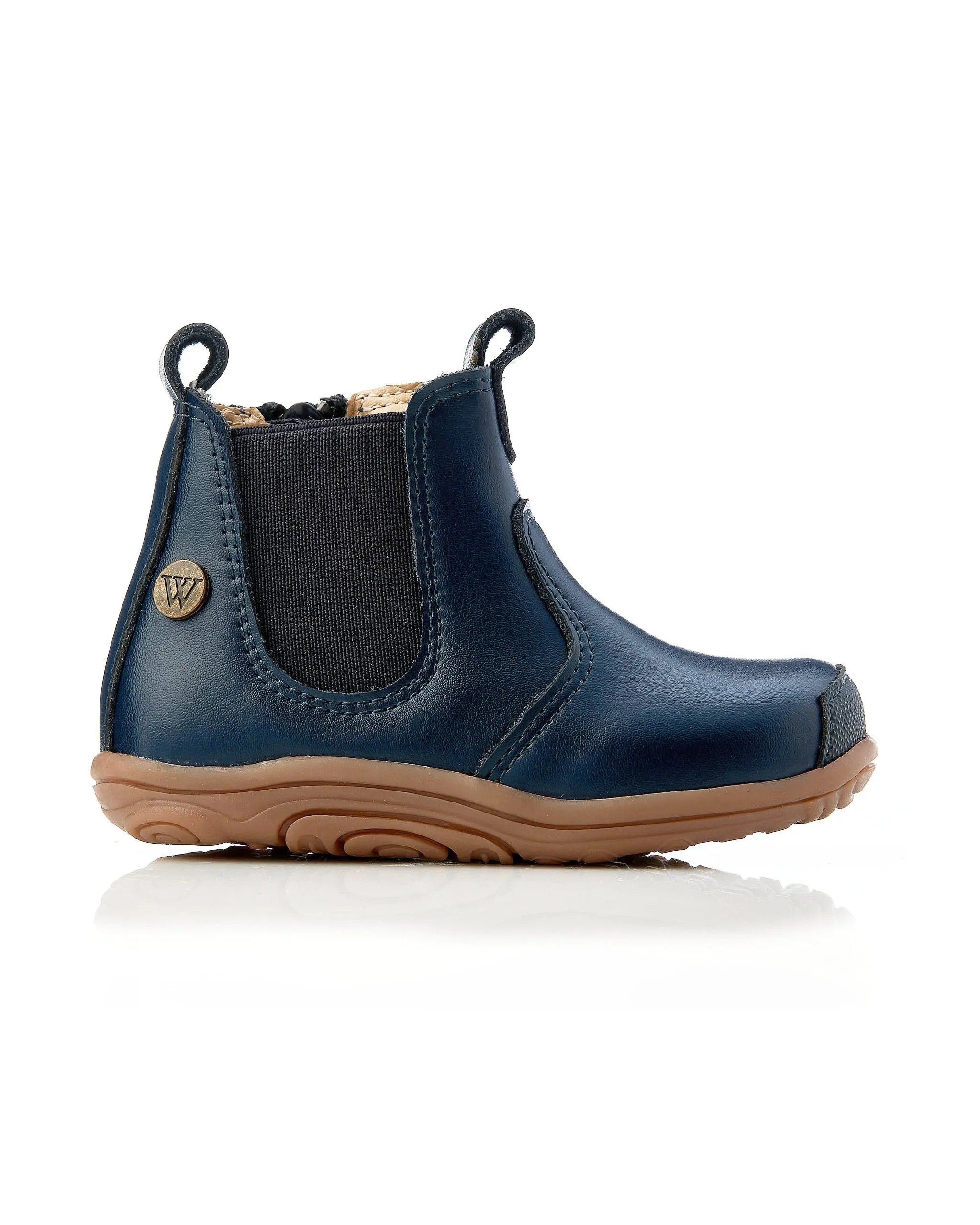 Luis Leather Boot Navy