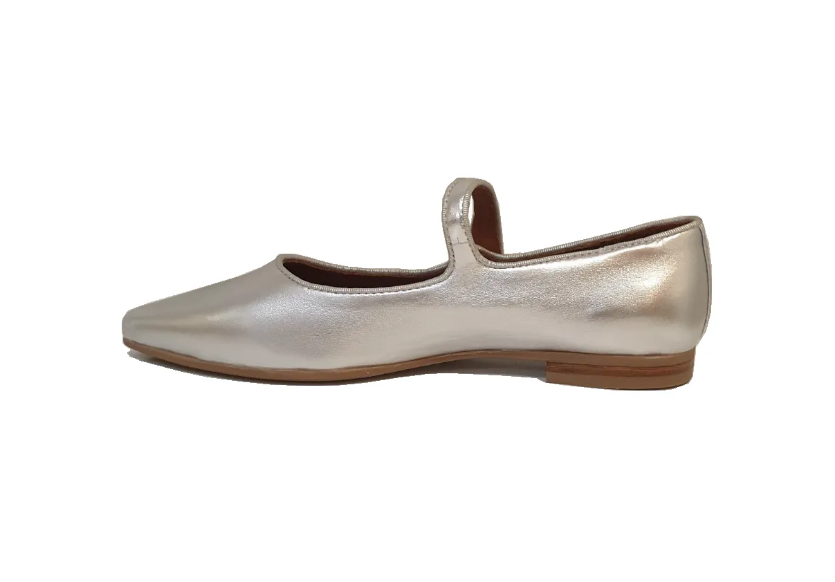 Martini Marco WX01-4-A Metallic Kid Silver Pointy Toe Flats