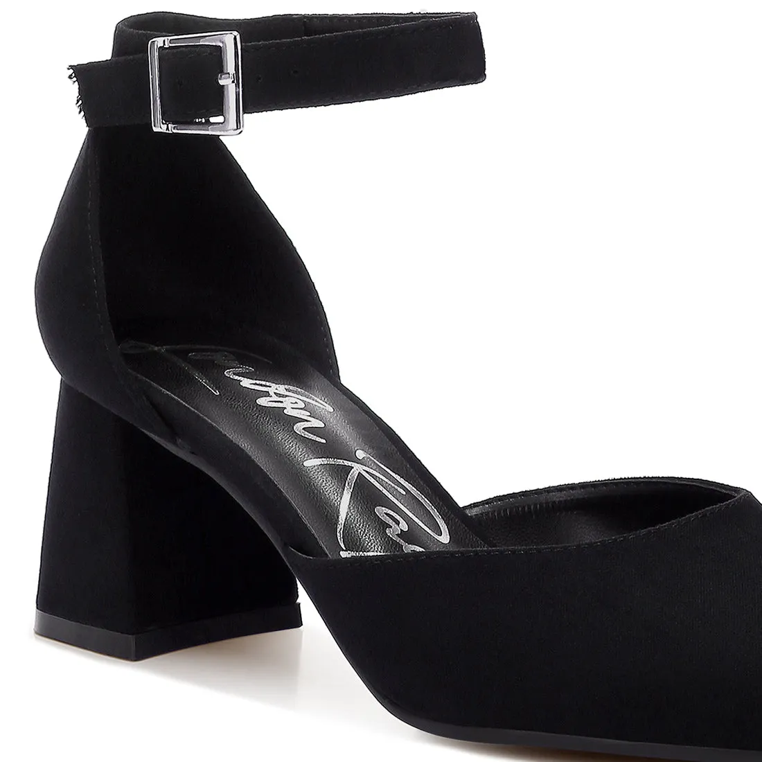 Microfiber Heel Sandals