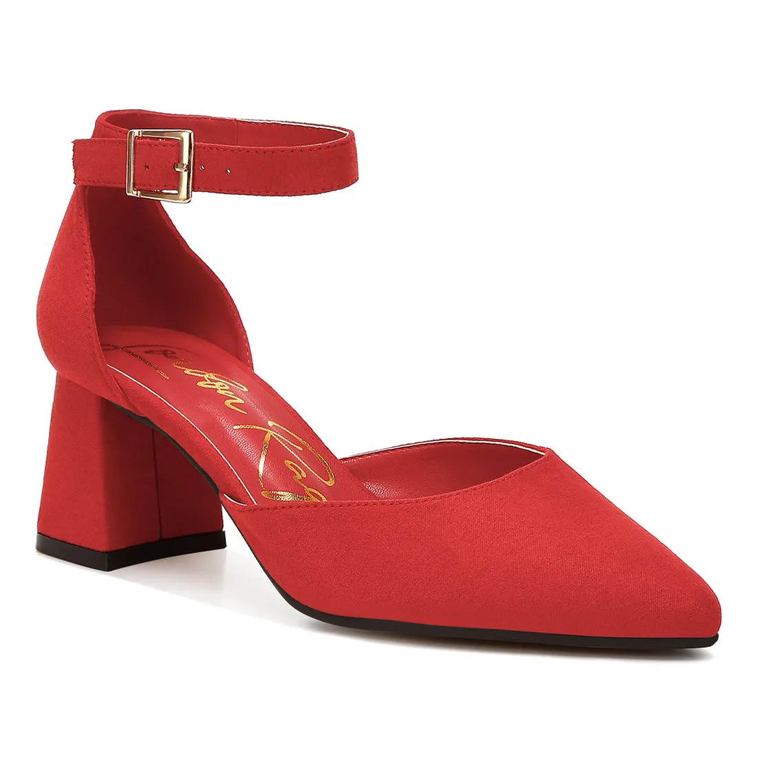 Microfiber Heel Sandals