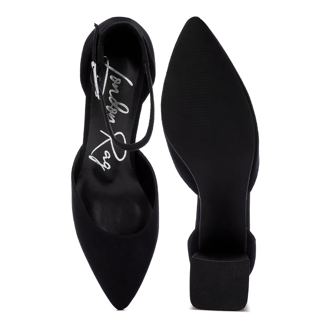 Microfiber Heel Sandals