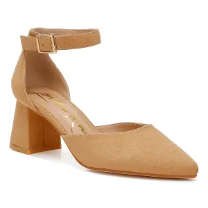 Microfiber Heel Sandals