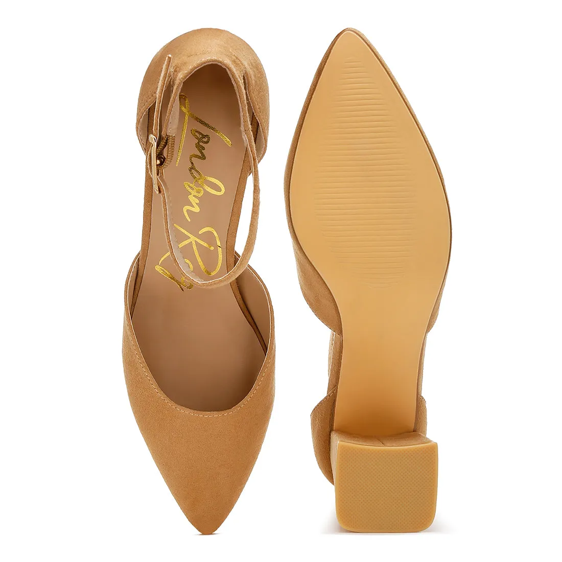 Microfiber Heel Sandals