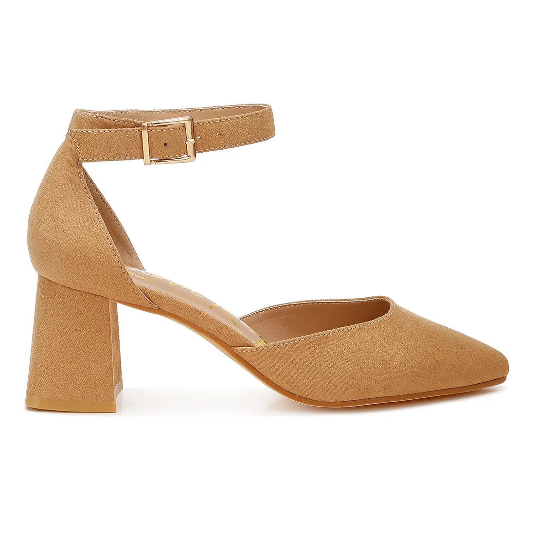 Microfiber Heel Sandals
