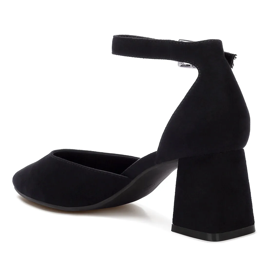 Microfiber Heel Sandals