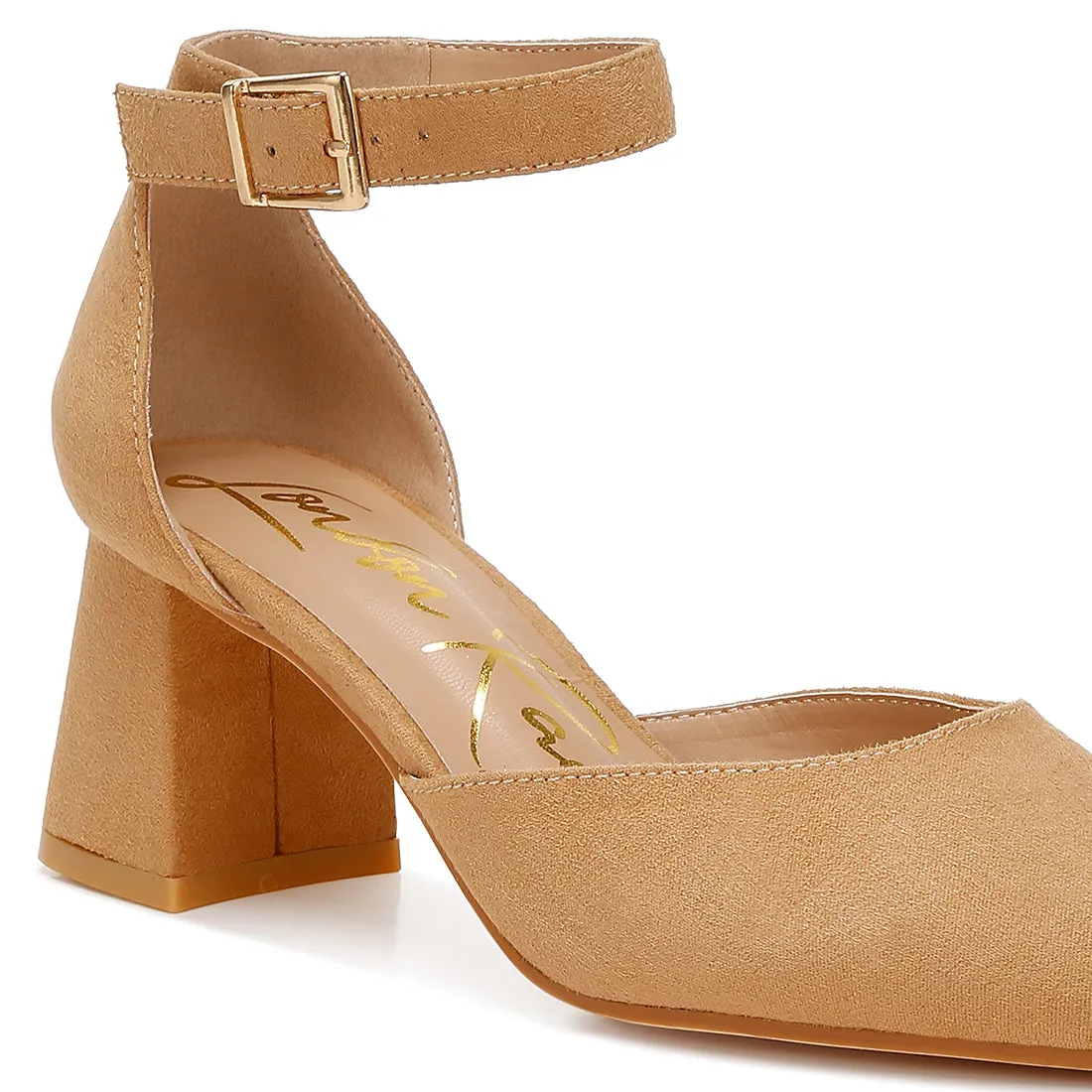 Microfiber Heel Sandals