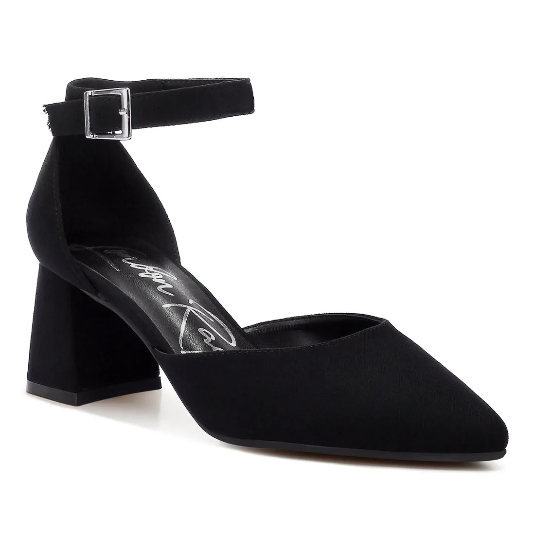 Microfiber Heel Sandals