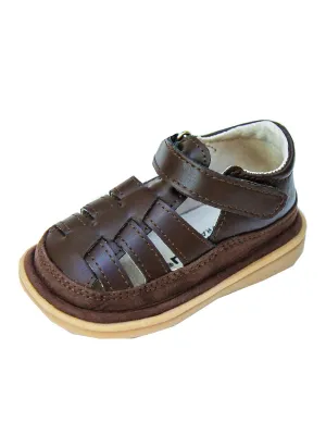 Mooshu Trainers Boys Chocolate Closed Toe Fisher Squeaky Sandals 3-4 Baby