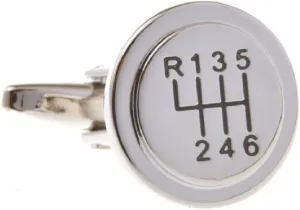 MRCUFF 6 Speed Gear Stick Shift Shifter Knob Car Auto Racing Race Pair of Cufflinks in a Presentation Gift Box & Polishing Cloth