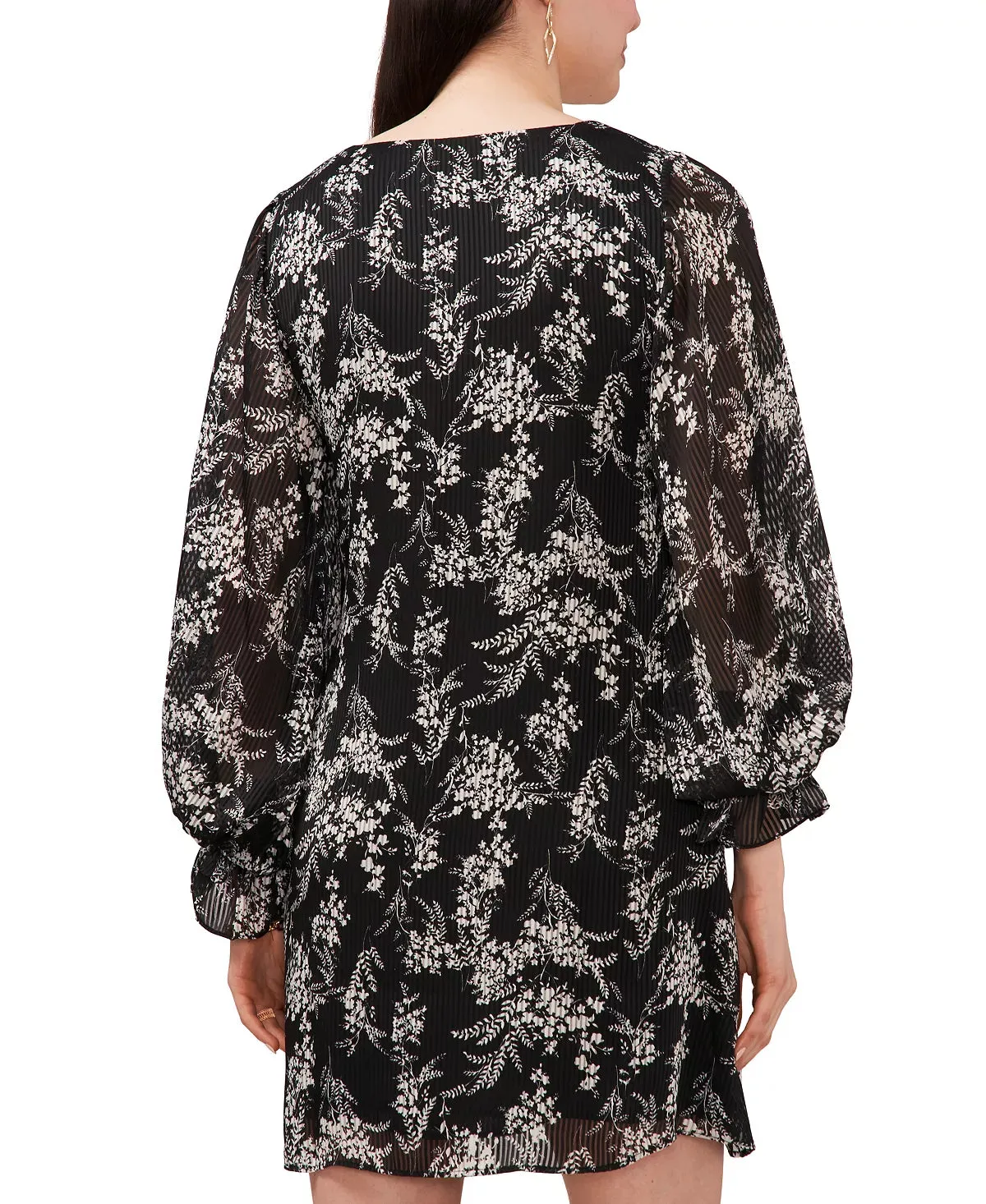 MSK Floral-Print Chiffon Shift Dress