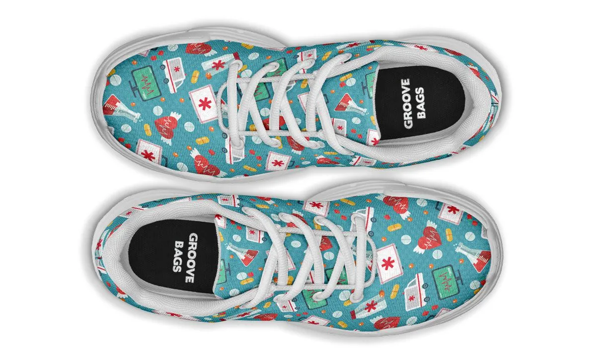 Nurse Pattern Chunky Sneakers
