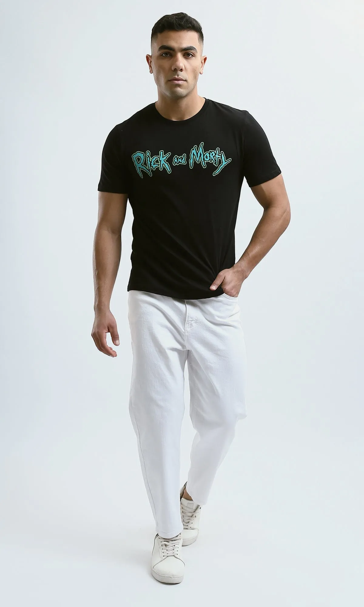 O178914 "Rick And Morty" Short Sleeves Black Tee