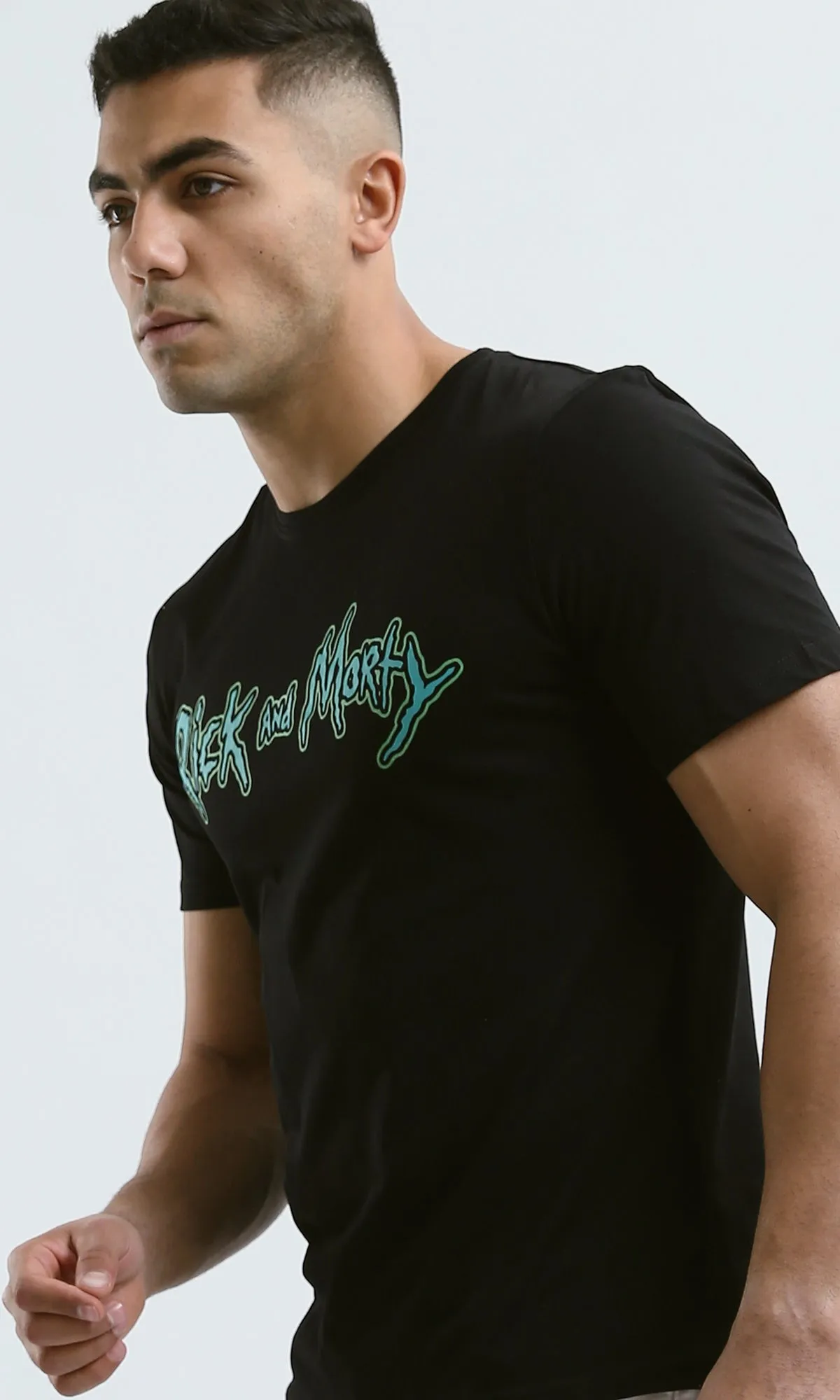 O178914 "Rick And Morty" Short Sleeves Black Tee