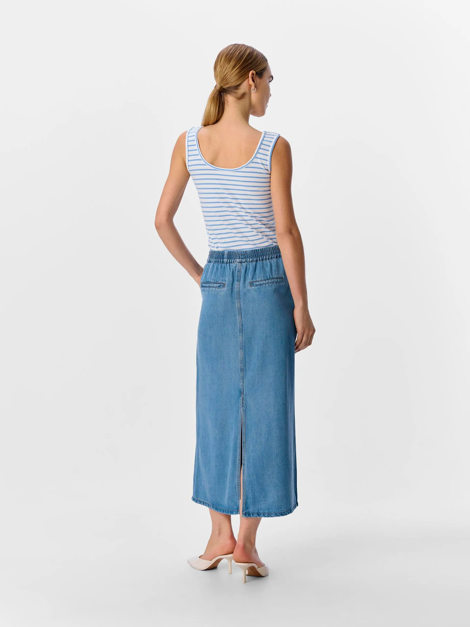 Object Frame maxi lyocell denim skirt Light Indigo