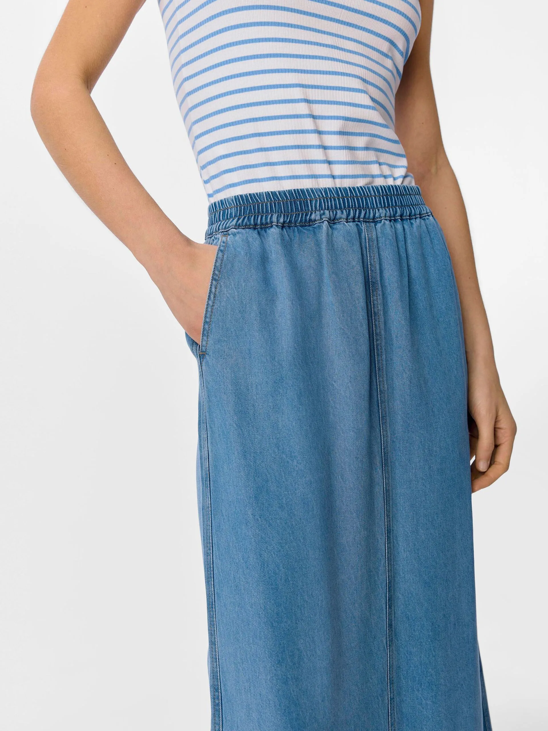 Object Frame maxi lyocell denim skirt Light Indigo
