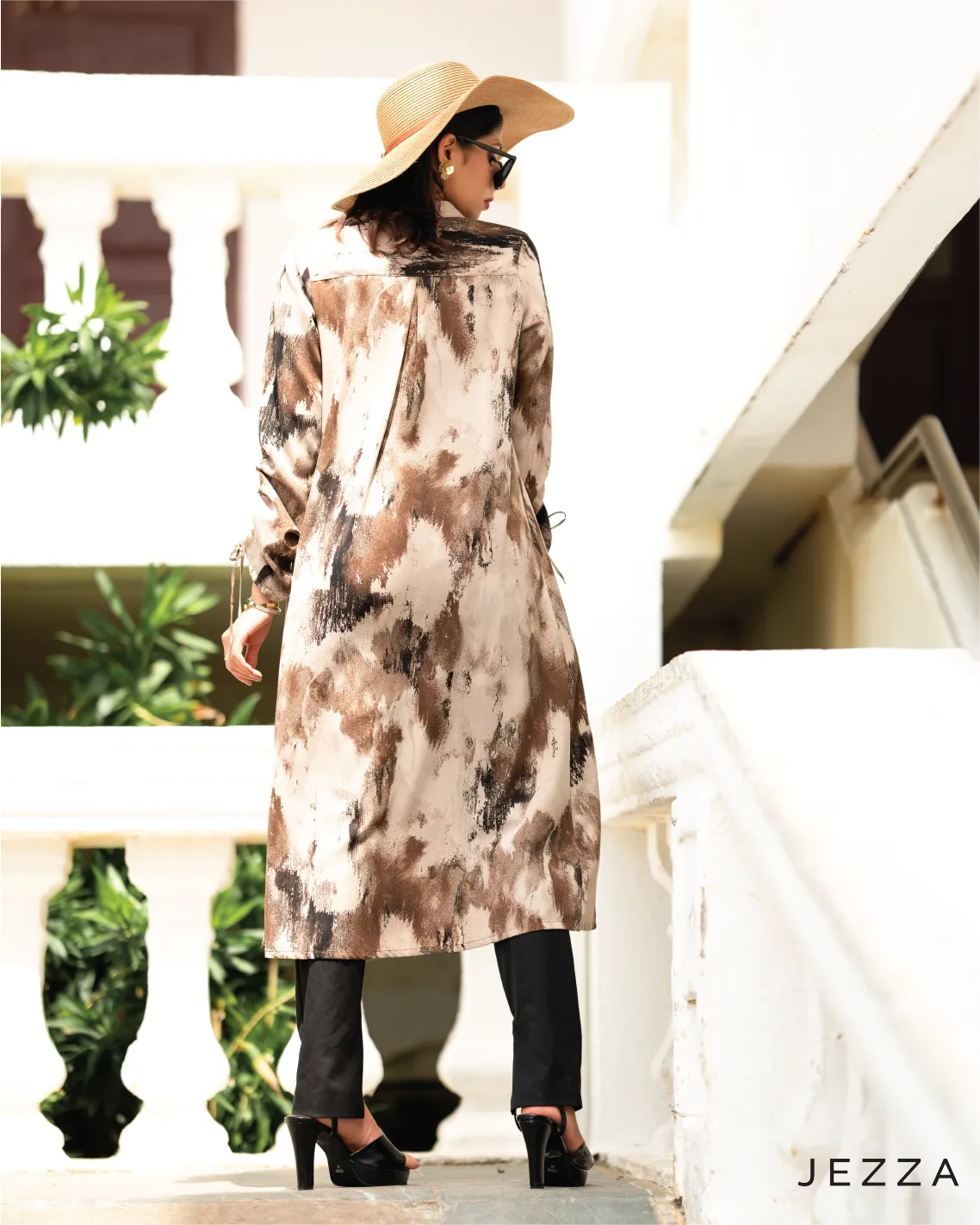 Polyester Midi Shirt Top 61891
