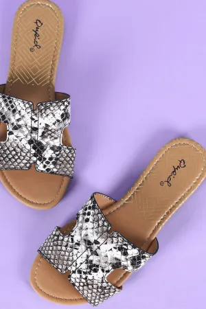 Qupid H-Band Open Toe Slide Sandal