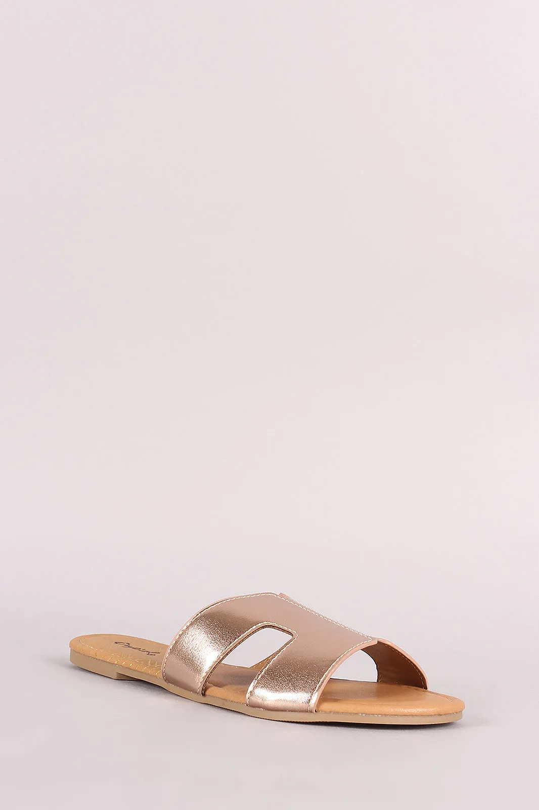 Qupid H-Band Open Toe Slide Sandal
