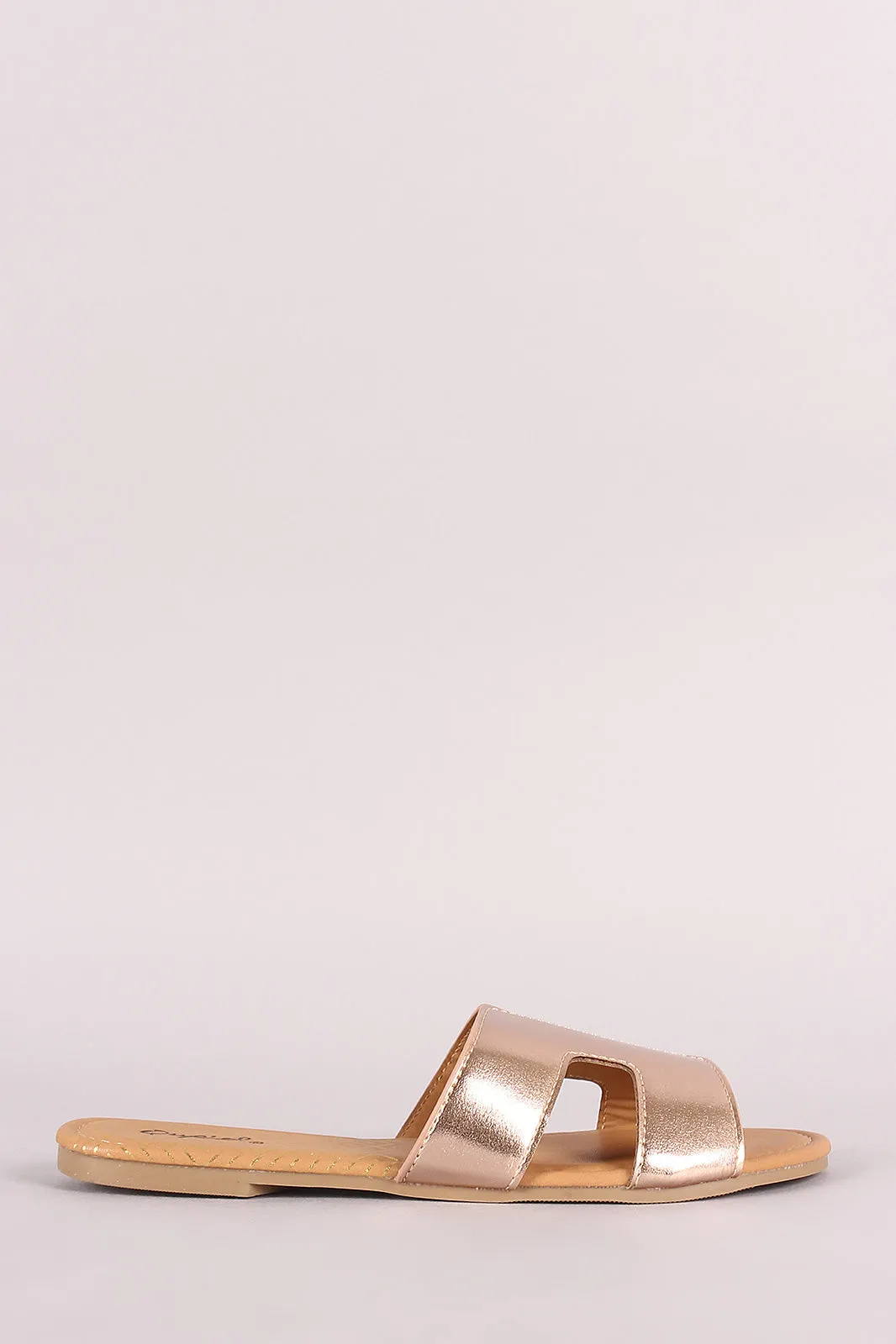 Qupid H-Band Open Toe Slide Sandal
