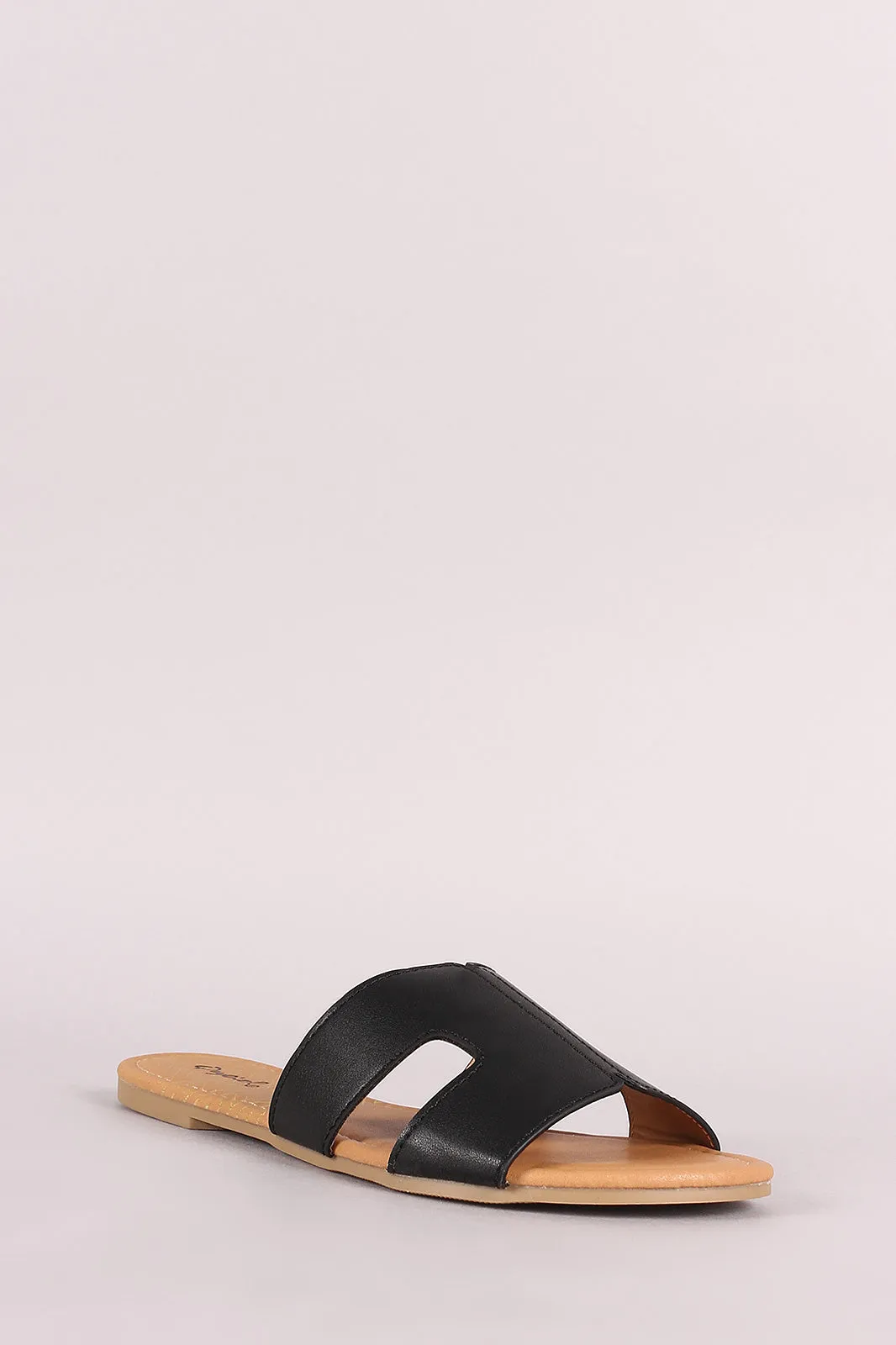 Qupid H-Band Open Toe Slide Sandal