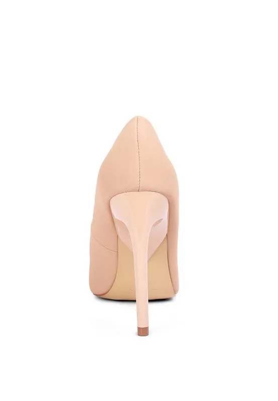 RAG & Co. Nude/Black Charade Mid Closed Pointed-Toes Heels Shoes