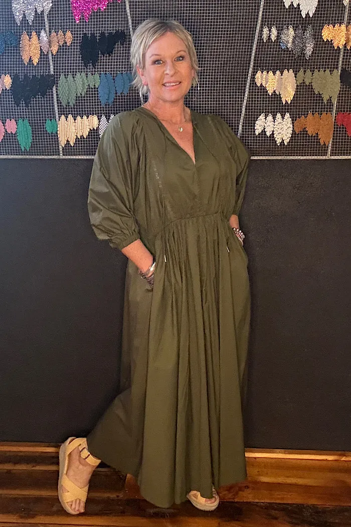 REMI MAXI DRESS - OLIVE