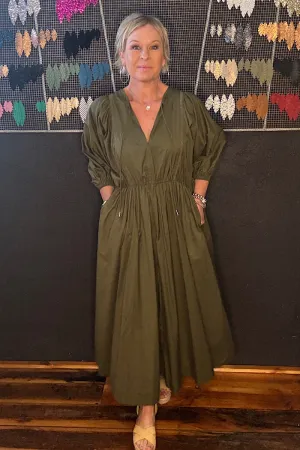 REMI MAXI DRESS - OLIVE