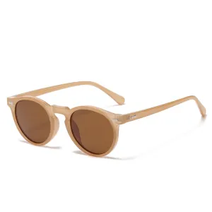 Round-Frame Unisex Polarized Sunglasses | Milk Coffee