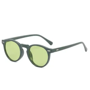 Round-Frame Unisex Polarized Sunglasses | Solid Green