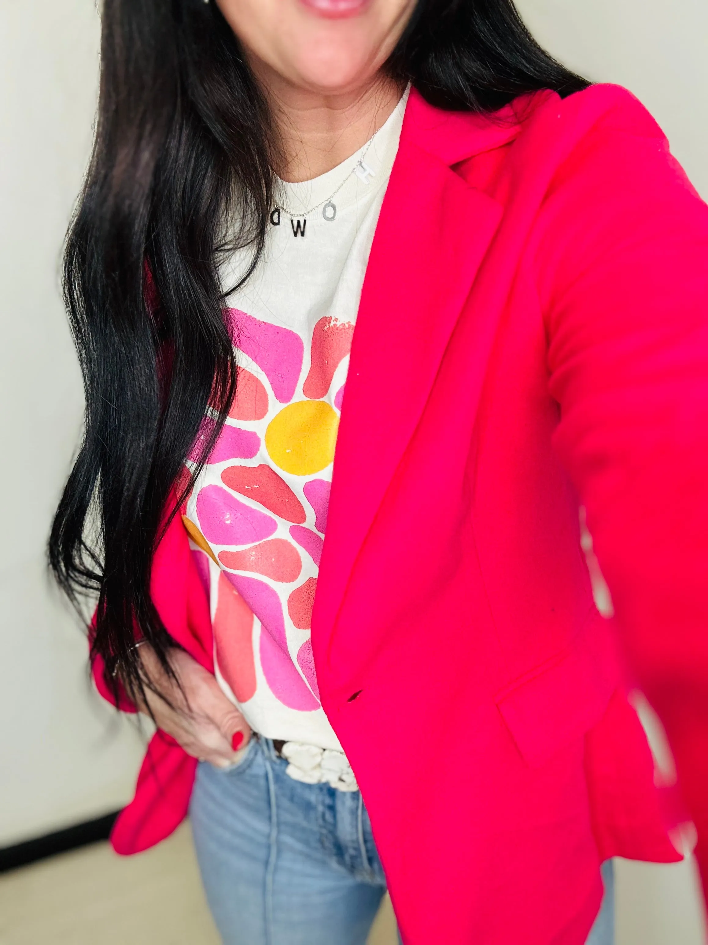 Ruth Pink Felt Blazer Jacket