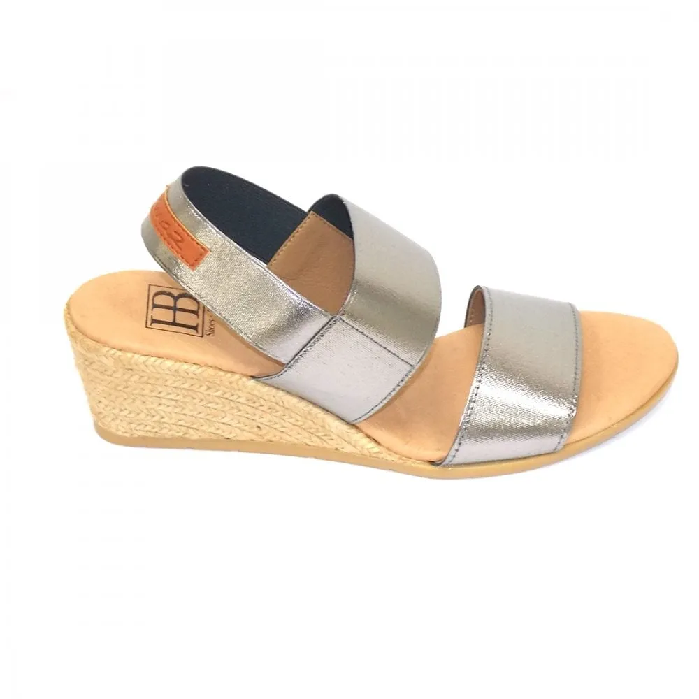 Sandy Mid Wedge Heel Elastic Strap Sandal